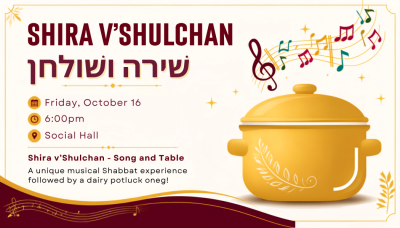 Shira v’Shulchan - Oct 16